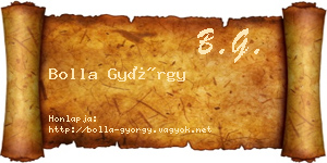 Bolla György névjegykártya